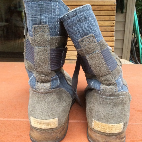 Sorel lace up boots suede denim trim major Carly - Picture 5 of 7